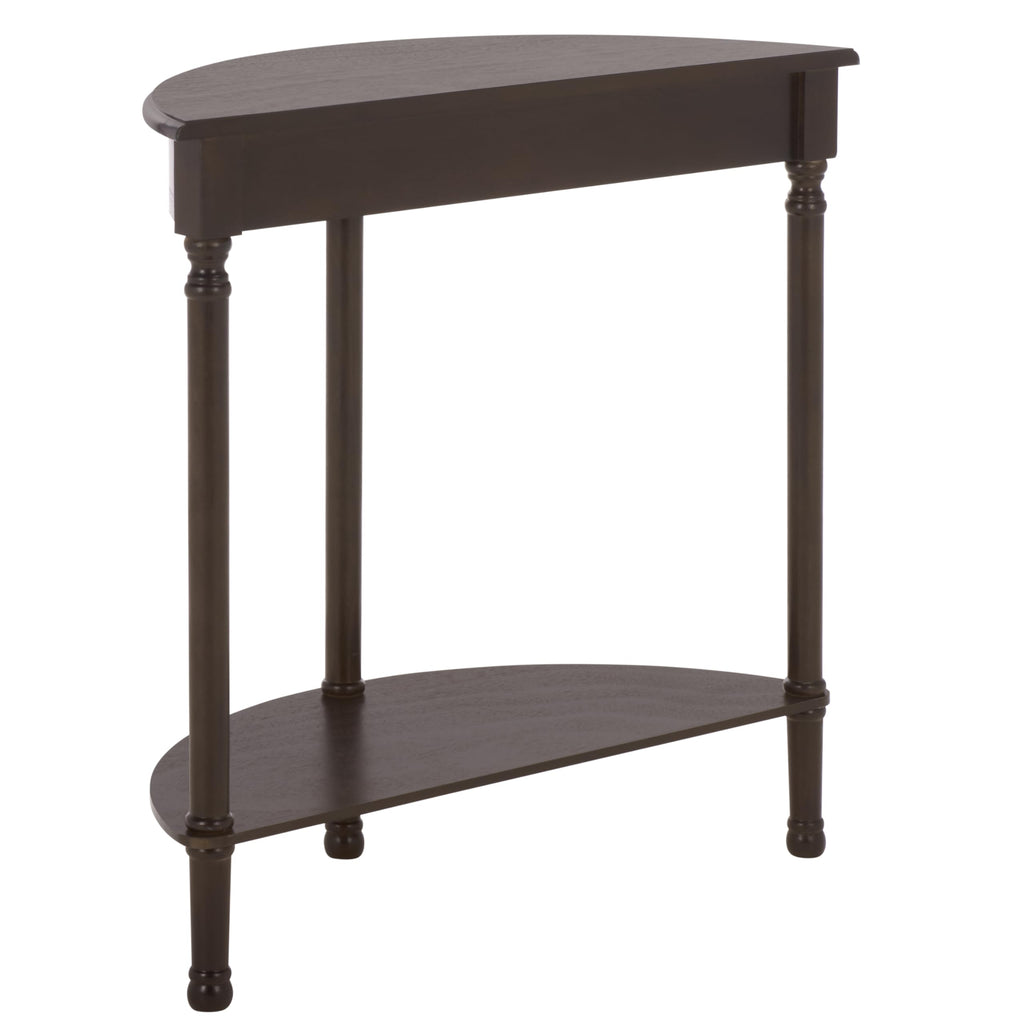 Tinsley Half-Round Console Table - Dark Chocolate - Solid Wood - Farmhouse Demilune Design - Ideal, 28"