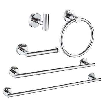 5 Piece Bathroom Hardware Set Hand Towel Holders Bathroom Towel Rack Towel Bar Set Heavy Duty Wall Mounted Bathroom