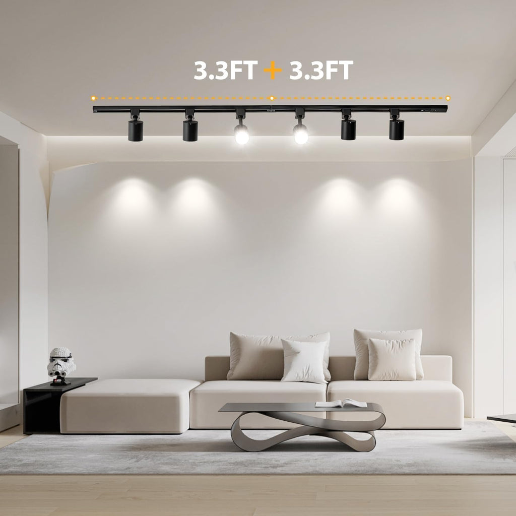 LED Track Lighting Kit with Track Rails, Black