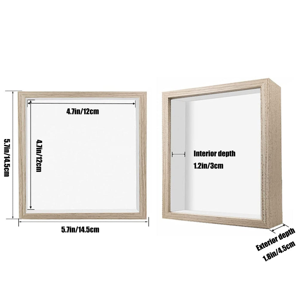 5x5 Small Shadow Box Frame Display Case, Display Case Box for Memorabilia, Medal, Wedding Memories, Crafts, Tickets