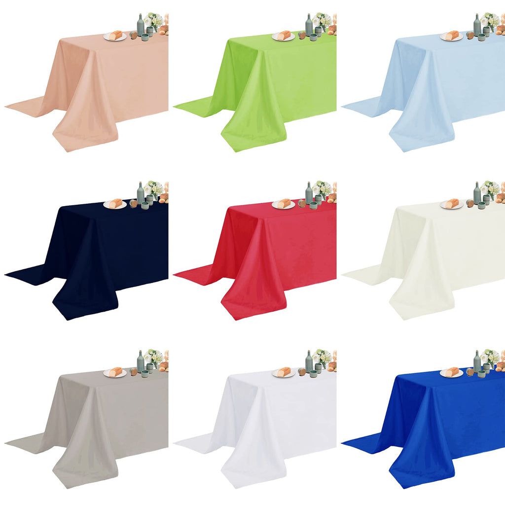 2 Pack Waterproof Rectangle Tablecloth, 90x156 Inch, Stain Resistant and Wrinkle Polyester Table Cloth, Fabric Table