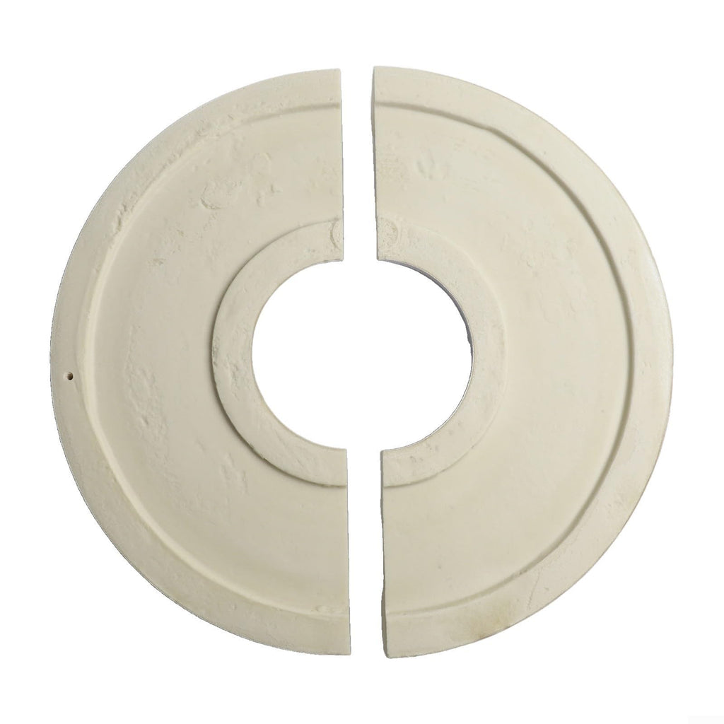 Round Split Ceiling Medallion Decorative, Light Fixture Cover Plate, PU Material White Vintage, Design With 12.4 Inch
