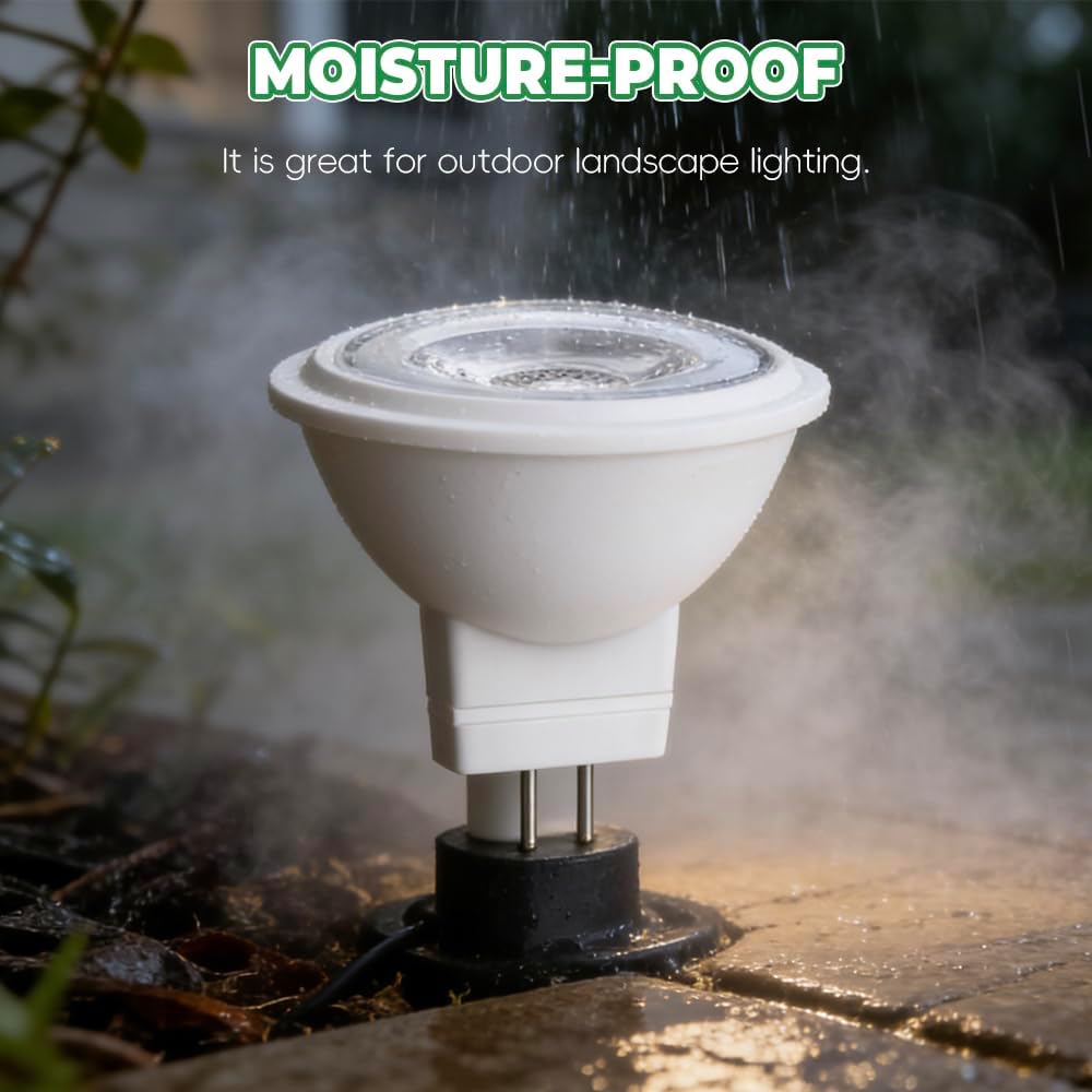 MR11 Gu4.0 Bi-pin LED Light Bulb 3W 12VAC/DC Low Voltage LED Spotlights Warm White 2700K-3000K for Outdoor Landscape