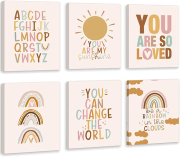 Boho Rainbow Nursery Wall Decor, Baby Shower Nursery Decor Kids Room Decor You Are So Loved Rainbows Classroom Wall