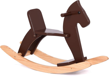 Wooden Rocking Horse, Boy and Girs Ride-On Toy with Foot Pedal