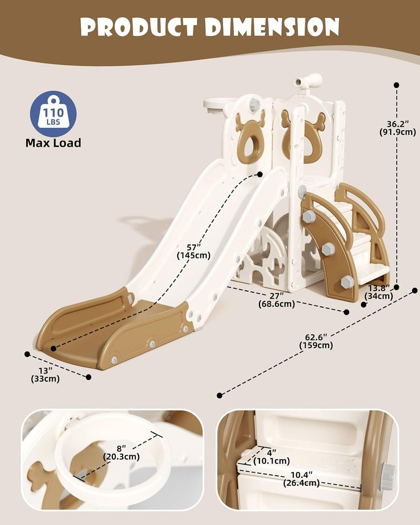 7 in 1 Toddler Slide, Kids Indoor Slide for Toddlers 1-3