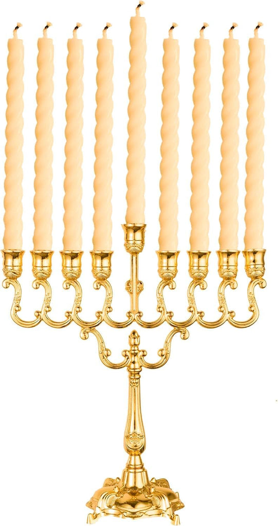 ‌9 Branch Gold Hanukkah Candle Holder Jewish Menorahs