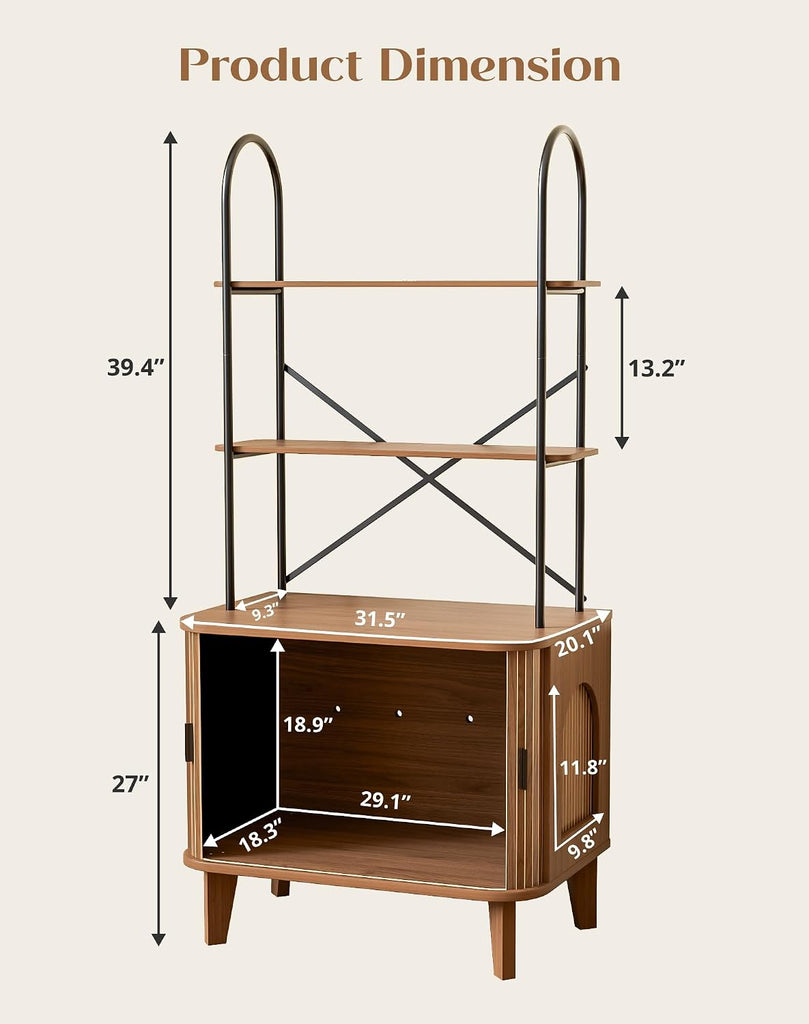 Cat Litter Box Enclosure Furniture, Hidden Litter Box Furniture Fit Most of Litter Boxes, Cat Washroom Cabinet and Pet
