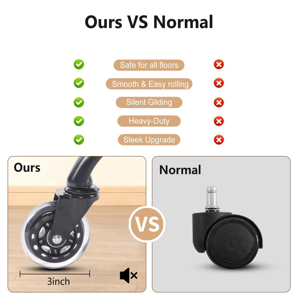 Office Desk Chair Office Rubber Casters Ergonomic Computer Chair with Lumbar Support Adjustable Height Rolling
