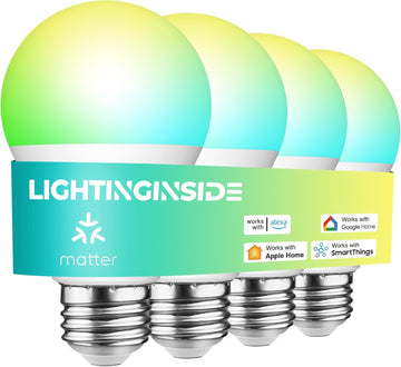 Matter Smart Light Bulbs, RGBCW Color Changing Light Bulb