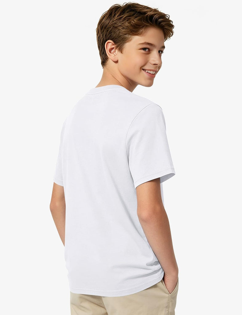 4 Pack Boys Shirts Short Sleeve Cotton T-Shirts Kids Plain Basic Top
