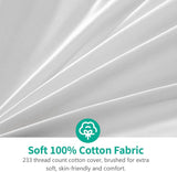 Lightweight Feather Down Comforter King - Ultra Soft 100% Organic Cotton Quilted Duvet Insert