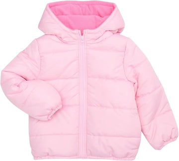 Girls' Fleece-Lined Hooded Puffer Winter Coat