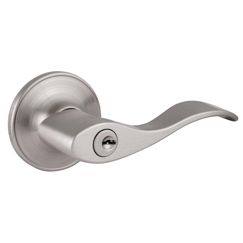 Springdale Keyed Entry Door Lever, Satin Nickel