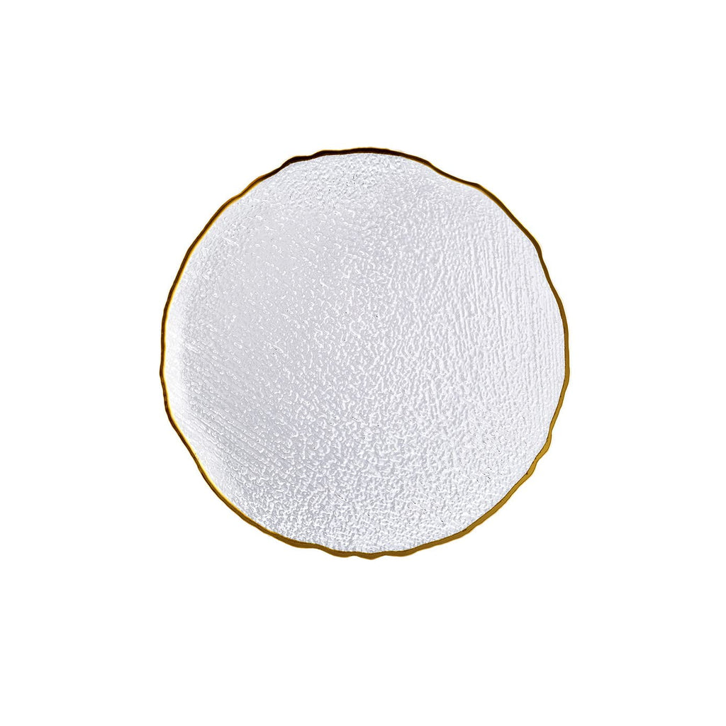 Milanda Gold Glass Dinnerware Set for 4 People, 12 Pieces, Transparent Gold