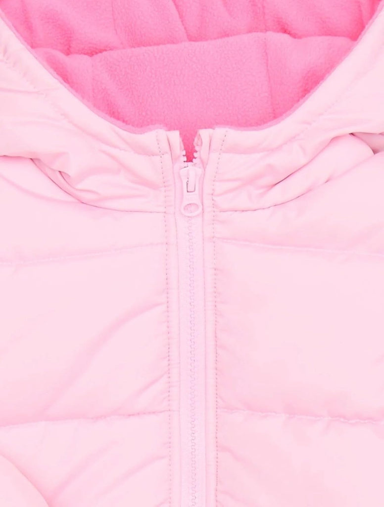 Girls' Fleece-Lined Hooded Puffer Winter Coat