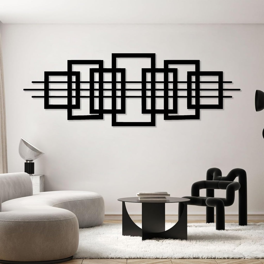 Square Metal Wall Art, Luxury Modern Metal Wall Art, Geometric Square Metal Wall Hanging, Abstract Wall Art