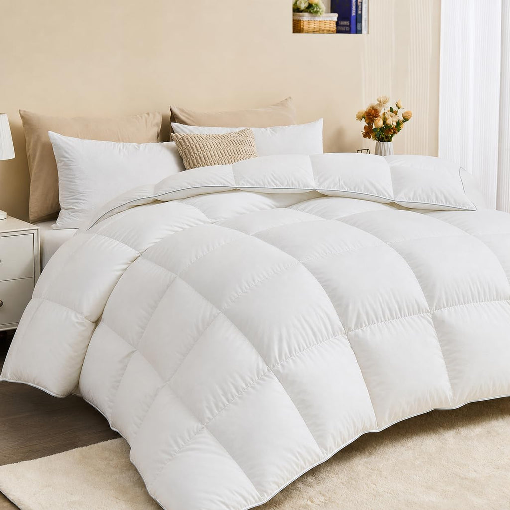 Feather Down Fiber Comforter King, All Season Duvet Insert