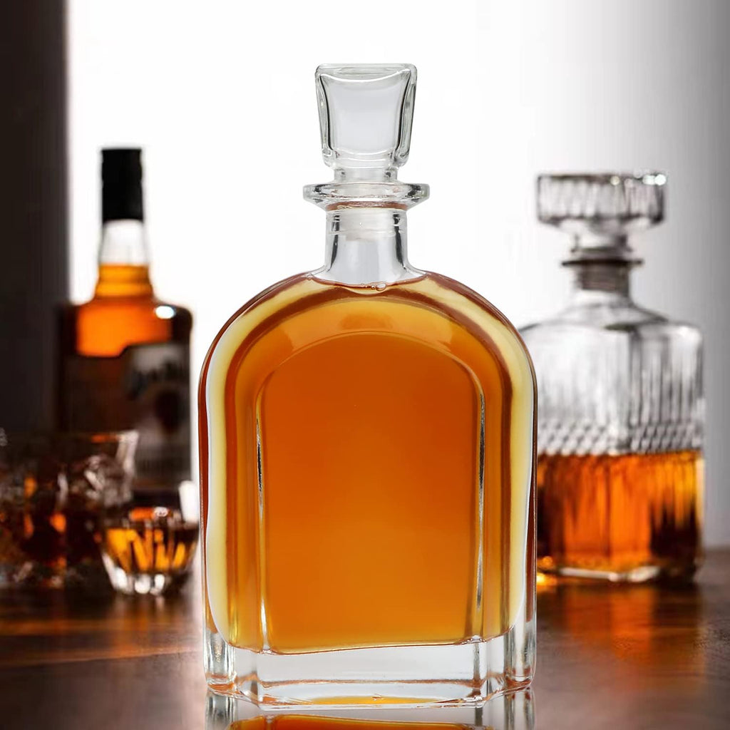 24oz Whiskey Decanter with Glass Stopper, Decanter Set - Set of 2