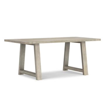 Whitley 72" Wide Solid Mango Wood Dining Table in White Wash