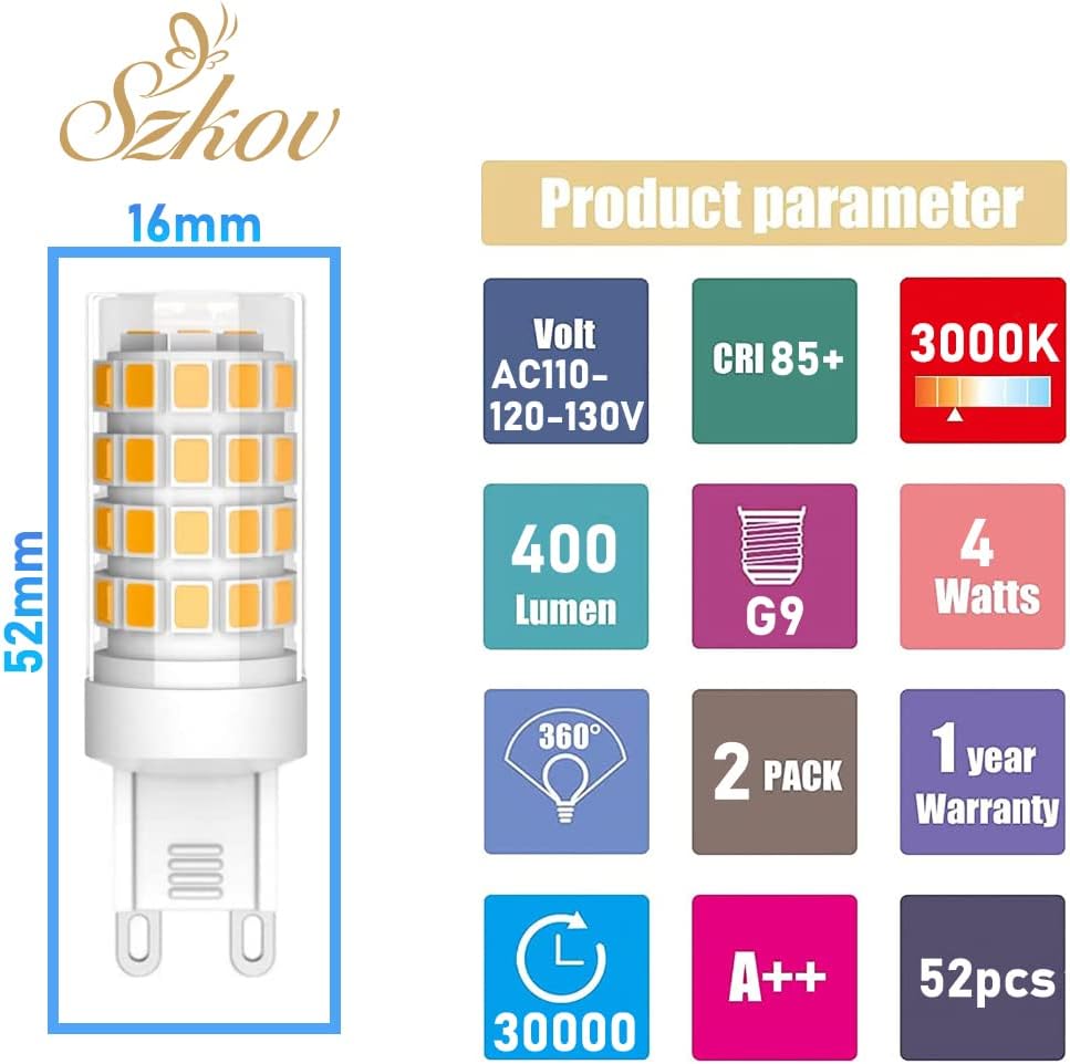 G9 LED Bulb 4W W10709921 Microwave Light Bulb Compatible with Kitchenaid Jenn-air Whirlpool Maytag Replace