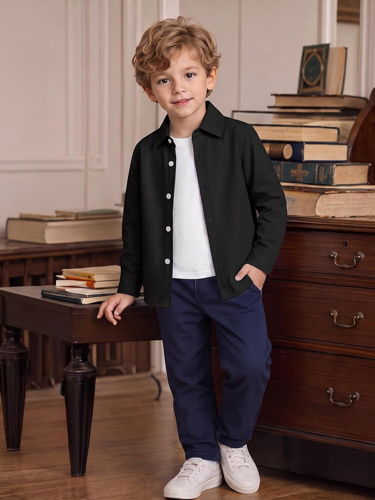 Toddler Baby Boy Long Sleeve Button Down Dress Shirts 9M