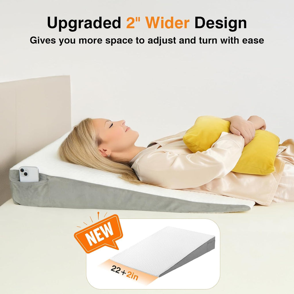 34" Extra-Long Wedge Pillow,5.5" Bed Wedge Pillow for Sleeping,White | Pillow Wedge Back Support for After Surgery