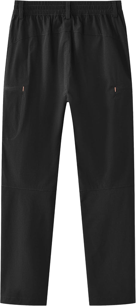 Kids Hiking Cargo Pants Quick Dry Lightweight Outdoor Scout Pants Waterproof with Zip Pockets
