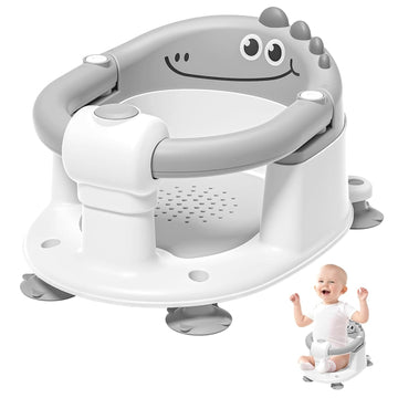 Baby Bath Seat for Babies 6 Months & Up, Non-Slip Bath Tub Chair for Sitting Up Infant Bathtub (Grey)