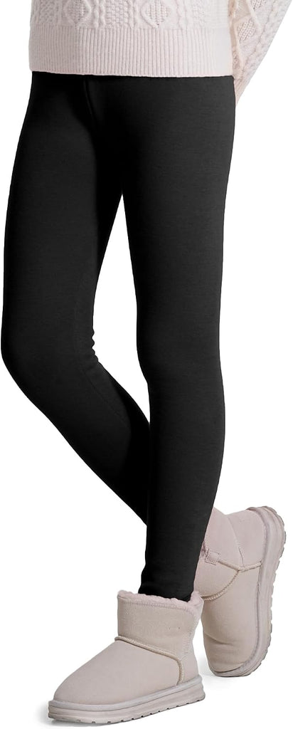 Girls Fleece Lined Leggings Winter Warm Pants for Kids