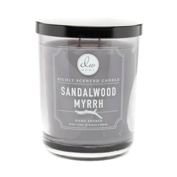 Sandalwood Myrrh Scented Candle, 15 oz, Large Double Wick Candle Jar, Up to 56H Burn Time, Luxury Scented Candle for