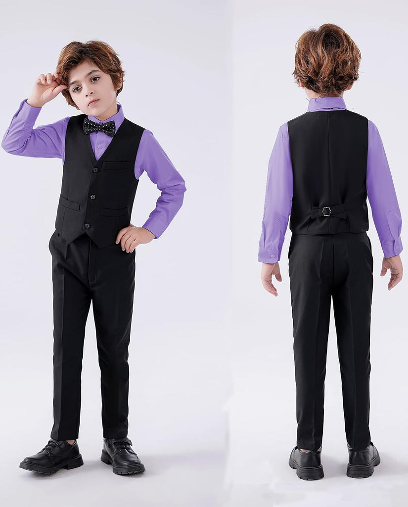 Boy's Piece Suit, Kids' Formal Suit Set with Vest Pants and Tie