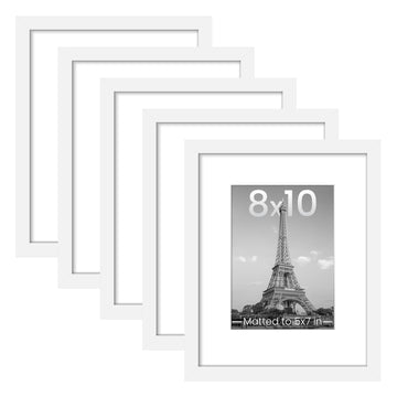 8x10 Picture Frames, Gallery Wall Frames Set of 5, White