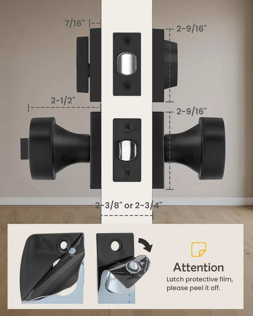 Keyed Alike Black Exterior Door Lock Set with Deadbolt 1 Pack