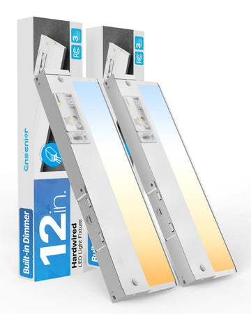 Hardwired Under Cabinet Lighting, 12 Inch 8W Linkable Cabinet Light,2Pack