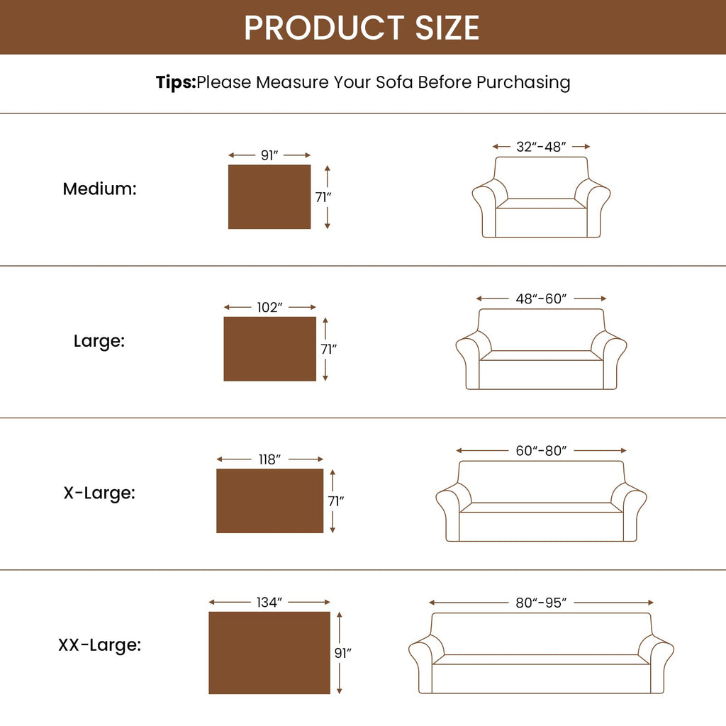 Sectional Couch Cover - Geometrical Jacquard Fabric Sofa Cover for 3 Cushion Couch, Dogs - Medium, 71" x 91", White