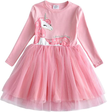 Girls Tutu Dresses Toddler Winter Long Sleeve Party Tulle Dresses