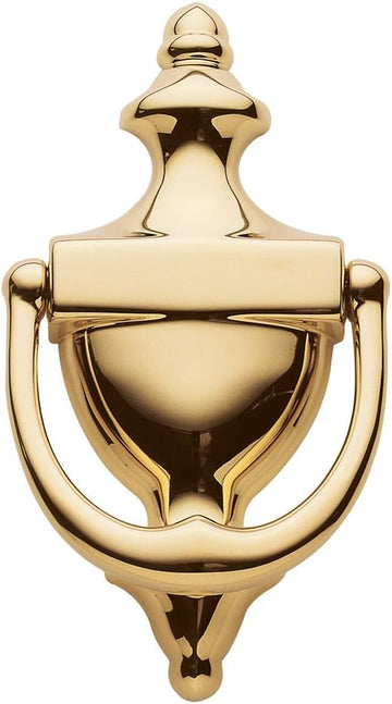 Estate 0102.003 Colonial Knocker in Polished Brass, 6.5"x3.5" - Door Knocker