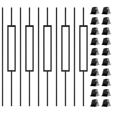 10 Pack Iron Balusters, 44" Hollow Stair Spindles with Swivel Shoes
