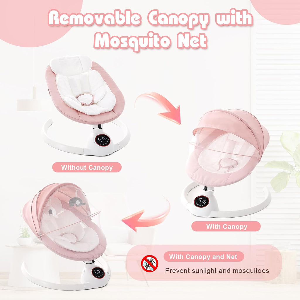 Baby Swing for Infants,Electric Swing for Babies,Portable Swing for Baby Boy Girl,Remote Control Indoor Baby Rocker