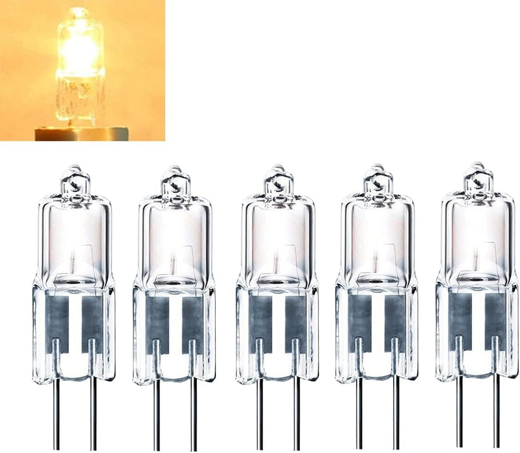 10pcs G4 Halogen Light Bulb 5W T3 JC Type Clear 12V AC/DC Bi-Pin Bulb for Landscape Lighting,Accent Track Under