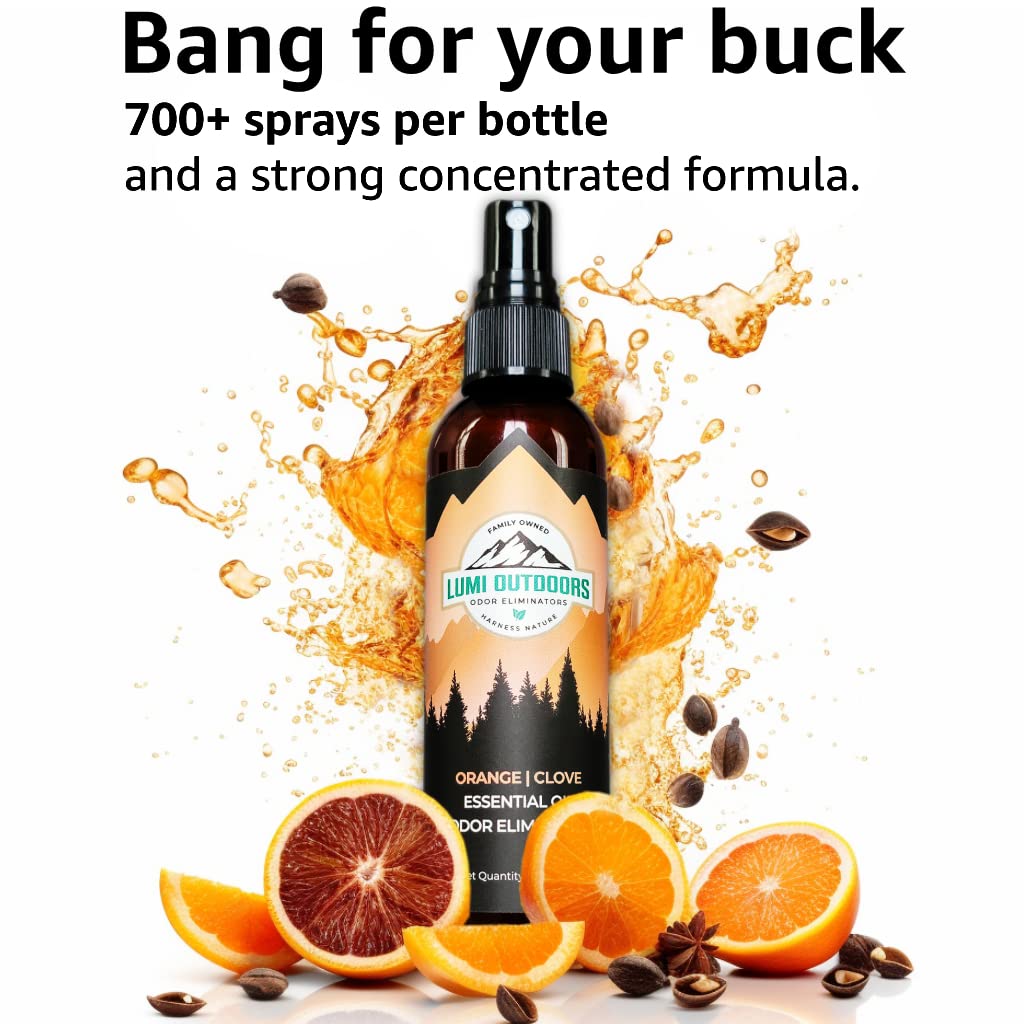 Natural Air Freshener - Orange Clove - Essential Oil Odor Eliminating Room Spray