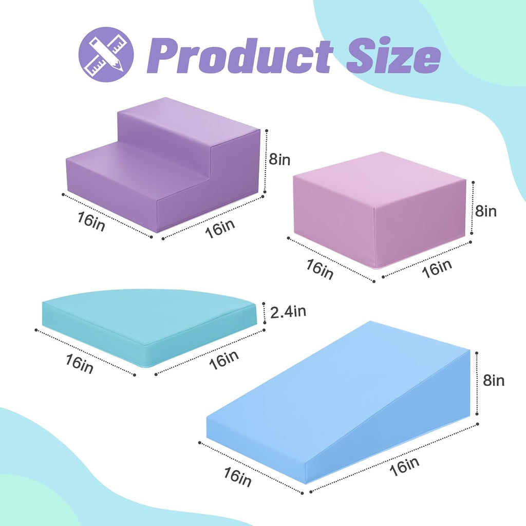 Piece Foam Climbing Blocks for Toddlers: Colorful Climbing Gym PU Leather Baby Foam Building Blocks Indoor Toy