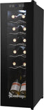 10''W Small Wine Fridge with Compressor, 12 Bottles Freestanding Wine Cooler Ref
