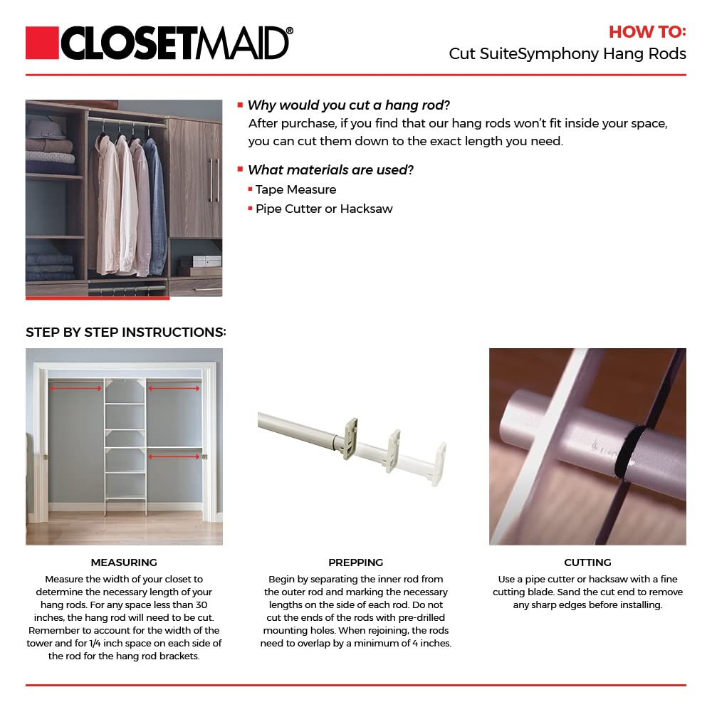 SuiteSymphony 16-Inch Closet Organizer with Shelves, Natural Gray