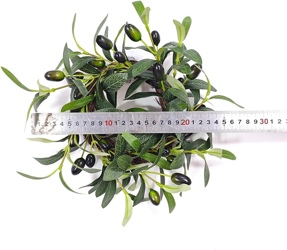 Artificial Green Olive Wreath Faux Kitchen Cabinet Wreaths - Set of 2