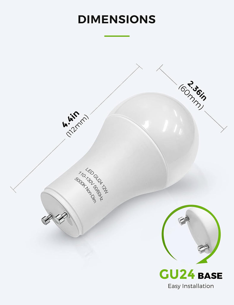 GU24 Base LED Light Bulb, 1200Lumen 12Watt