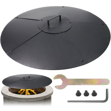 28 Inch Fire Pit Lid, Heavy-Duty Steel Fire Pit Cover