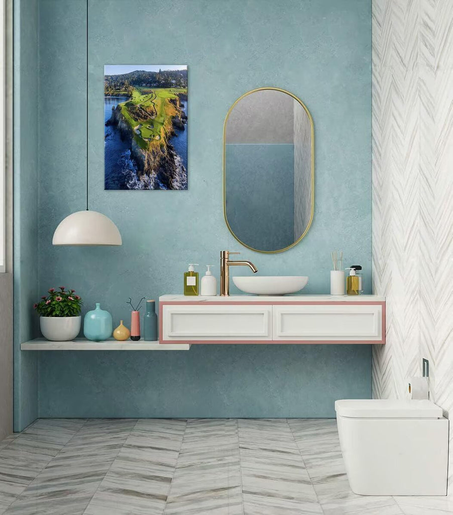 Pebble Beach Golf Course Canvas Wall Art Bedroom Bathroom Home Decorations Sports Landscape Office Room Decor Golf