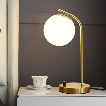 Mid Century Modern Dimmable Globe Table Lamp, Gold, 15.3'' high